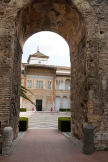 Palace of Pedro First, historic moorish palace architecture in the Alcazar, Seville, Spain, Europe