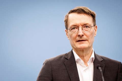 Prof Karl Lauterbach (SPD), Federal Minister of Health, at a press conference on the talks with