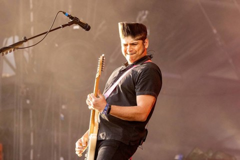 Adenau, Germany, 8 June 2024: Billy Talent (Ian D'Sa, guitarist) play at Rock am Ring. The festival