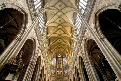 Prague castle, Gothic Metropolitan Cathedral of Saints Vitus, Wenceslas and Adalbert, Central nave