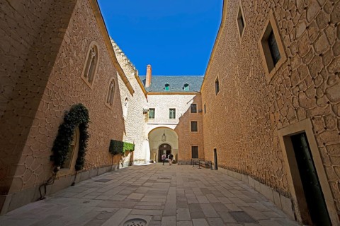Courtyard of the Alcazar or castle of Segovia, province of Segovia, Castile and Leon, Spain, Europe