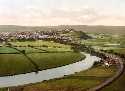 Stirling, a town north-west of Edinburgh, Scotland, Historical, digitally restored reproduction