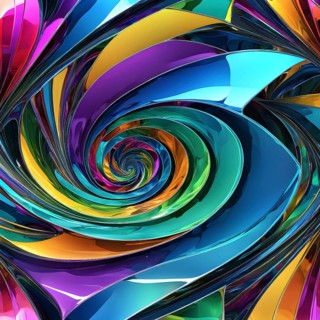 3d rendering of vibrant colored abstract changing glass design in an ornament structure, AI