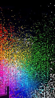 Abstract 3d pixel art technology themed pattern featuring random mosaic in vibrant hues, AI