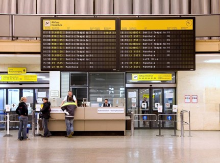 Passengers at Tempelhof Airport, two days in front of the closure of flight operations, Berlin, 28