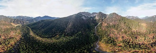 Alpine panorama, aerial view, Bavarian and Austrian Schinder, Tegernsee mountains in the Mangfall