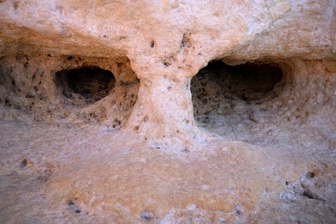 Eyes, face, Algar Seco rock formation, coloured rocks and underground caves, caves, shell