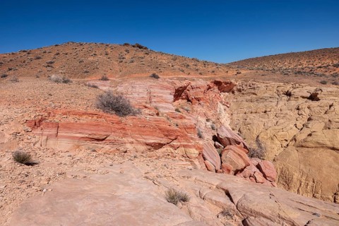 Rock formations in the Fire Canyon area at Valley of Fire State Park near Overton, Nevada