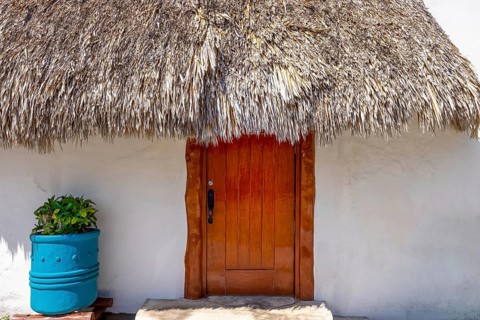 San Miguel de Cozumel, Mexico, Central Plaza and colorful colonial city downtown streets during