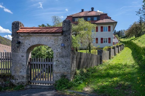 Historic villa, Egloffstein, Upper Franconia, Bavaria, Germany, Europe