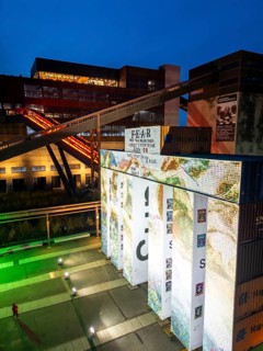 Temporary art installation Global Gate at the UNESCO World Heritage Site Zeche Zollverein,
