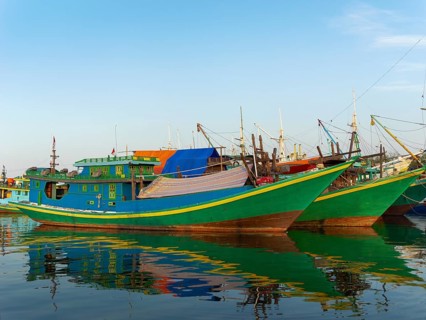 Old wooden ships, schooners, harbour of Makasar, Sulawesi, Indonesia, Asia