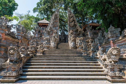 Pura Taman Saraswati, Tor, entrance gate, temple, Hinduism, Ubud, Bali, Indonesia, Asia
