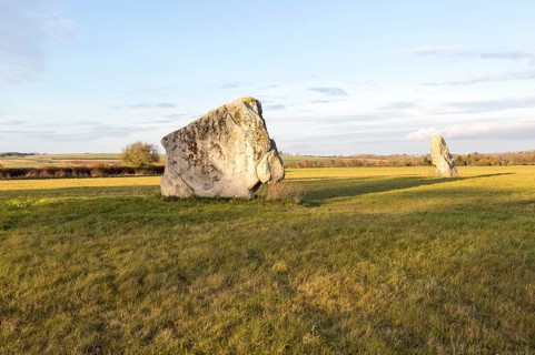Adam and Eve standing stones, Longstone Cove, Beckhampton Avenue, Avebury, Wiltshire, England, UK