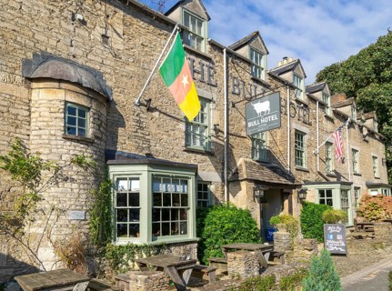 The Bull Hotel and public house, village of Fairford, Cotswolds Gloucestershire, England, UK