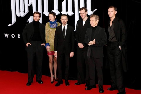 Aaron Taylor-Johnson, Emma Corrin, Robert Eggers, Bill Skarsgard, Willem Dafoe and Nicholas Holt at