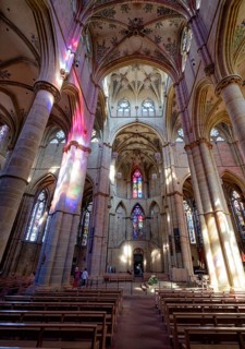 Interior view of the Church of Our Lady. The basilica is part of the UNESCO World Heritage Roman