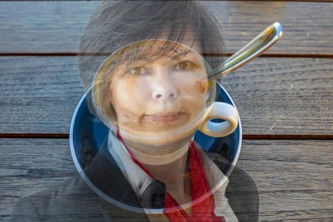 Woman and Coffee Cup in Switzerland