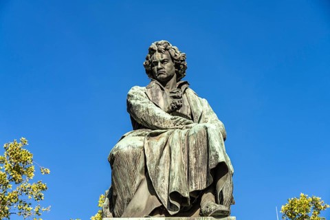 The Beethoven monument on Beethovenplatz, Vienna, Austria, Europe