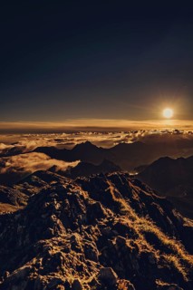 Sunrise hike on the Hochplatte near Halblech in the Ammergau Alps, Ammergebirge in the Allgäu,