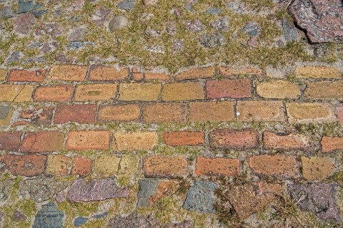 Old pavement, inner courtyard, museum, Darßer Ort, Born a. Darß, Mecklenburg-Vorpommern, Germany,
