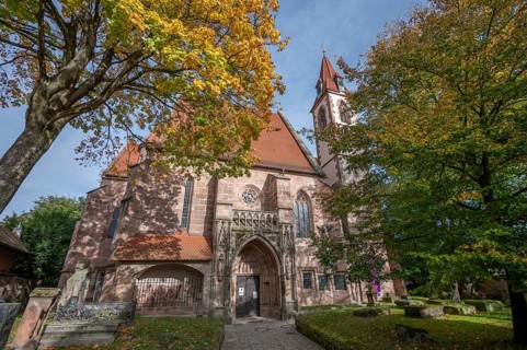 Church of St Nicholas and St Ulrich, nave built around 1400, Kirchenberg 15, Nuremberg-Mögeldorf,