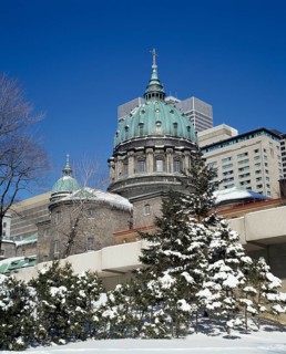 Mary Queen of the World Cathedral in winter, Montreal, Quebec, Canada, North America