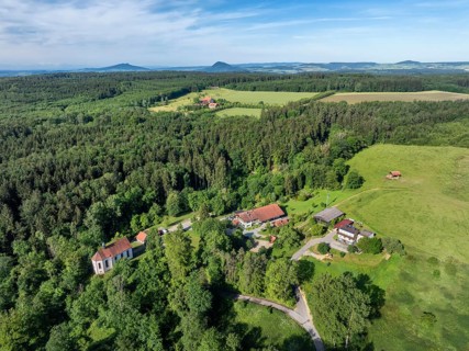 Aerial view of the Schenkenberg Chapel, a pilgrimage chapel built in 1722, with the Schenkenberger