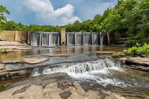 A. A. Miller dam on the Little River at Desoto State park near Mentone, Alabama