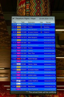 Electronic flight departure information list, Tirana International Airport Nënë Tereza, Mother