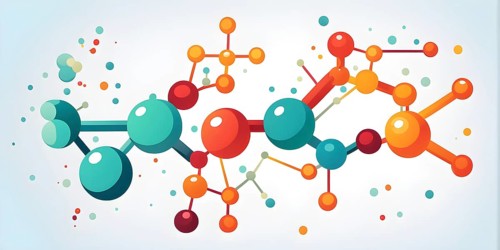 Minimalist illustration symbolizing pharma medicine and research in vibrant colors, AI generated