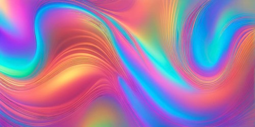 Abstract holographic background with swirling iridescent vibrant colors, AI generated