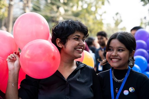 People from LGBT community and supporters participate in Pride Parade on December 22, 2024 in