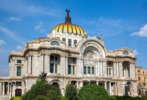 Mexico, Palace of Fine Arts Palacio de Bellas Artes near Mexico City Zocalo Historic Center,
