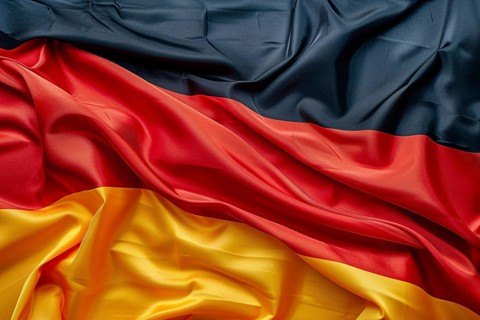 German black, red and golden flag. Generative Ai, AI generated