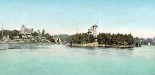 Hopewell Hall and Castle Rest, Thousand Islands, New York State, USA, Historic, digitally restored