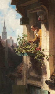 Die Dachstube, Painting by Carl Spitzweg, Historical, digitally restored reproduction from a 19th