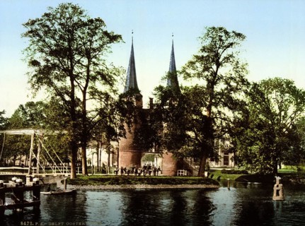 The East Gate, Delft, Netherlands, ca 1895, Historical, digitally restored reproduction from a 19th