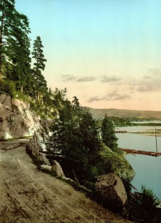 View of Lake Hitterdals, Notodden, Telemark, Norway, c. 1895, Historic, digitally restored