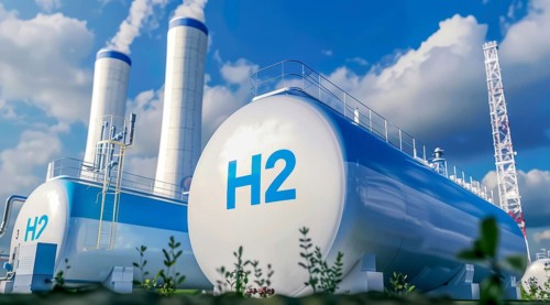 Hydrogen project pipeline bringing clean green ecologic energy, AI generated