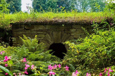 Mouth hole, Drei Fürsten Stolln, Halsbrücke, Halsbrücke, Saxony, Germany, Europe