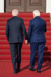 Joe Biden (46th President of the United States) is received by Frank-Walter Steinmeier (President