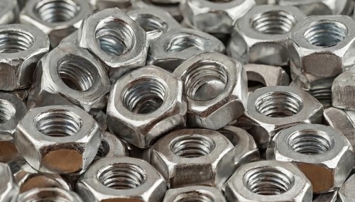 Metal, material, various screw connections, nuts, made of stainless steel
