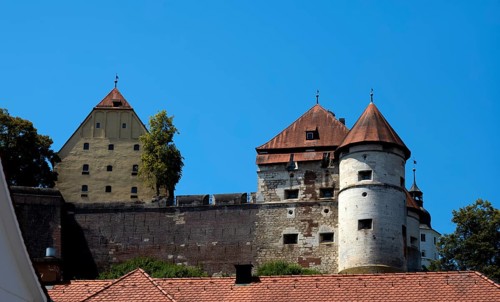Hellenstein Castle fortress seen from the old town, Heidenheim an der Brenz, Baden-Württemberg,