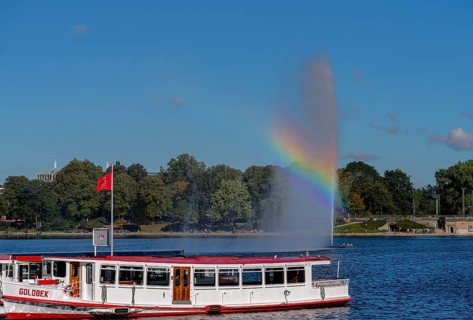 The Alster on Jungfernstieg, Hamburg, Germany, Europe