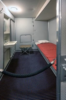 Replica of a single sleeping cabin in the Zeppelin LZ 129 Hindenburg, Lake Constance Air and Space