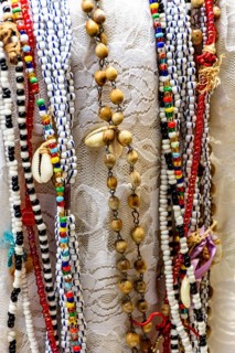 Necklaces used by the faithful in Umbanda and Candomble in Brazil to represent the Orixas Belo