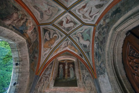 Ceiling fresco from around 1445 in the vestibule of St Martin's Church, Gothic basilica, completed