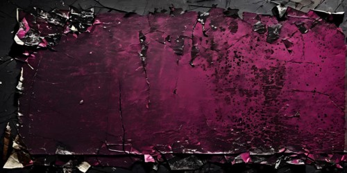 Vintage style collage featuring textured grunge posters in hues of grey and magenta, AI generated