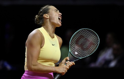 Aryna Sabalenka (BLR) disappointed, screams, tennis, Porsche Cup 2024, Porsche Arena, Stuttgart,